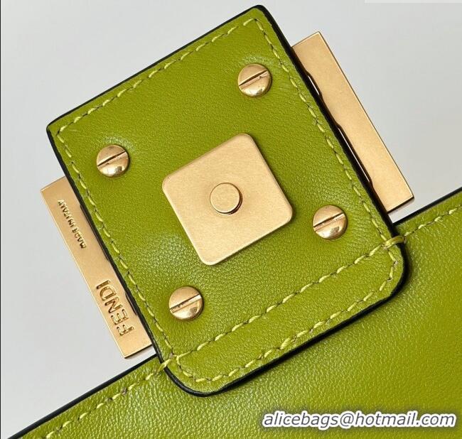 Inexpensive Fendi Baguette Medium Nappa Leather Bag 0135M Acid Green 2025