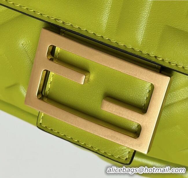 Inexpensive Fendi Baguette Medium Nappa Leather Bag 0135M Acid Green 2025