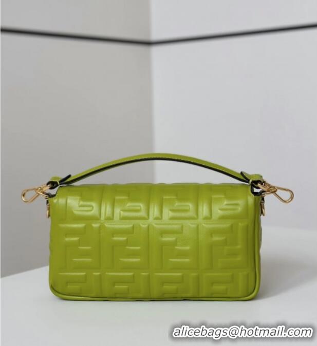 Inexpensive Fendi Baguette Medium Nappa Leather Bag 0135M Acid Green 2025
