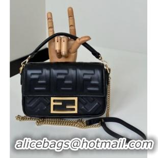 Trendy Design Fendi Baguette Mini Nappa Leather Bag 0135S Black 2025