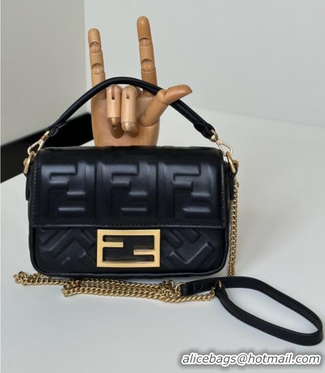 Trendy Design Fendi Baguette Mini Nappa Leather Bag 0135S Black 2025