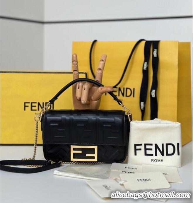 Trendy Design Fendi Baguette Mini Nappa Leather Bag 0135S Black 2025