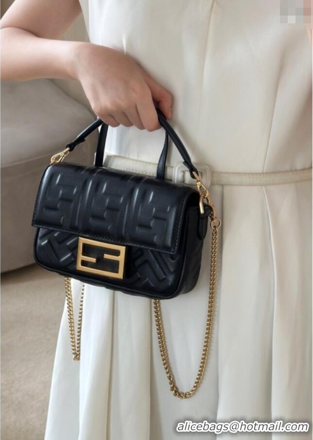 Trendy Design Fendi Baguette Mini Nappa Leather Bag 0135S Black 2025