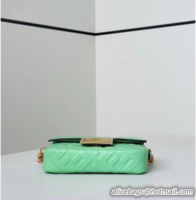 Inexpensive Fendi Baguette Mini Nappa Leather Bag 0135S Light Green 2025