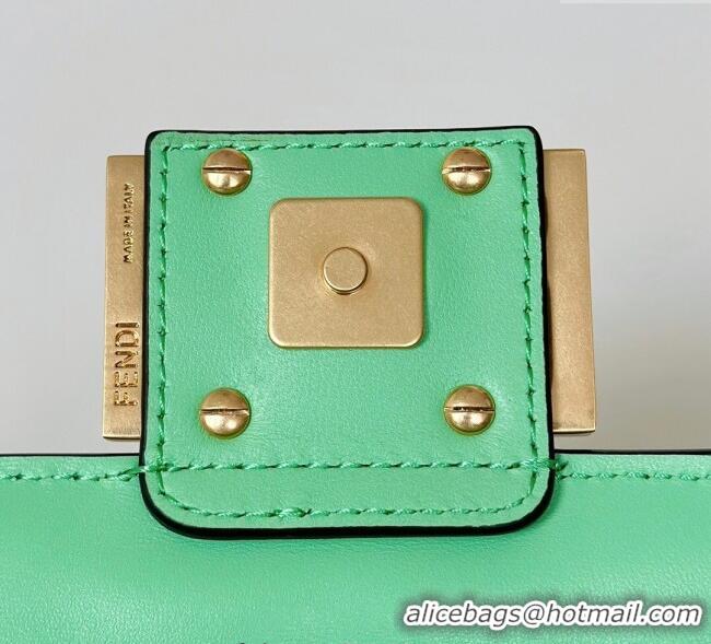 Inexpensive Fendi Baguette Mini Nappa Leather Bag 0135S Light Green 2025