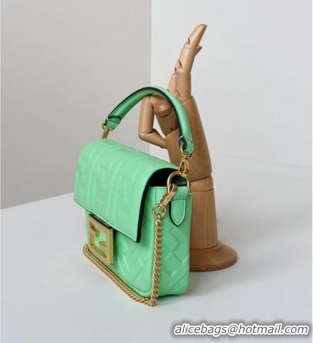 Inexpensive Fendi Baguette Mini Nappa Leather Bag 0135S Light Green 2025