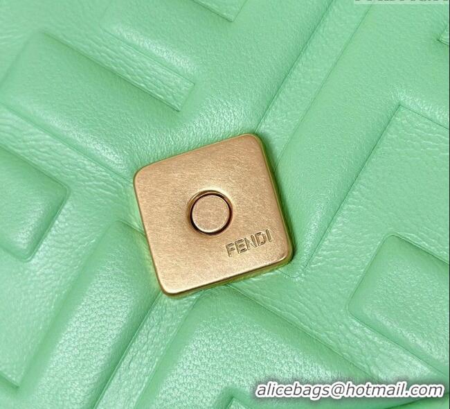 Inexpensive Fendi Baguette Mini Nappa Leather Bag 0135S Light Green 2025
