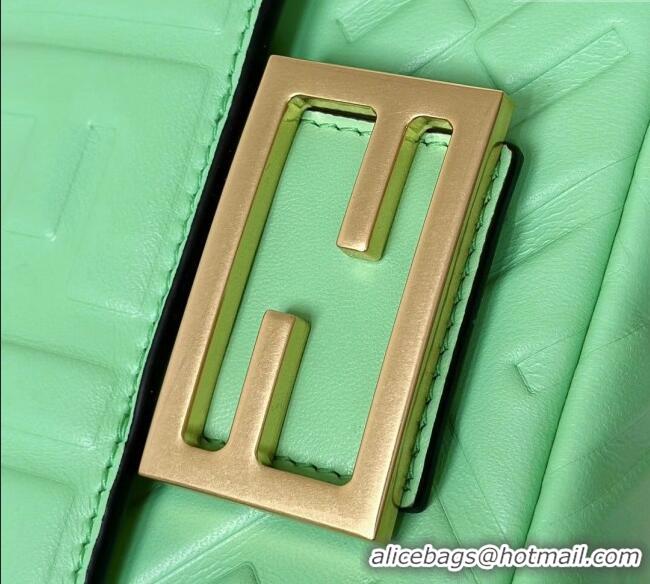 Inexpensive Fendi Baguette Mini Nappa Leather Bag 0135S Light Green 2025