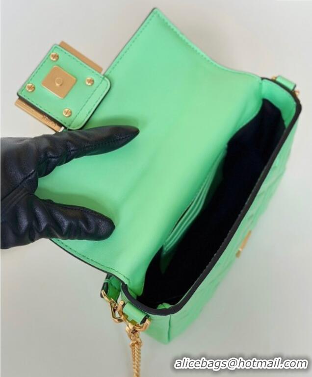 Inexpensive Fendi Baguette Mini Nappa Leather Bag 0135S Light Green 2025
