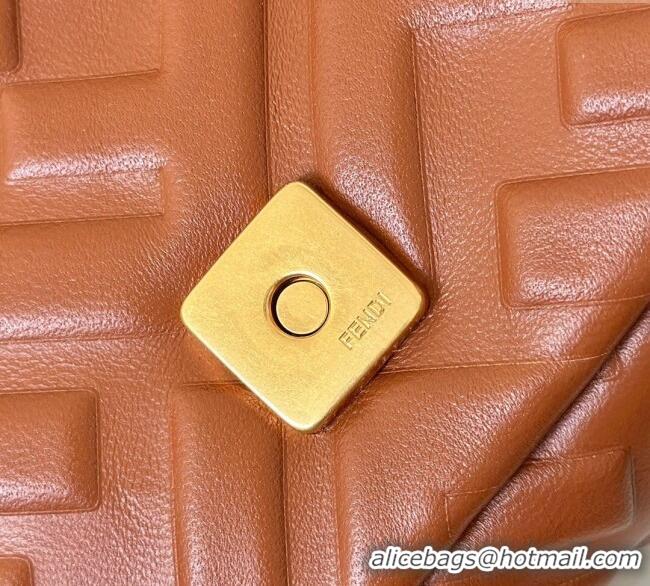 Top Quality Fendi Baguette Mini Nappa Leather Bag 0135S Caramel Brown 2025