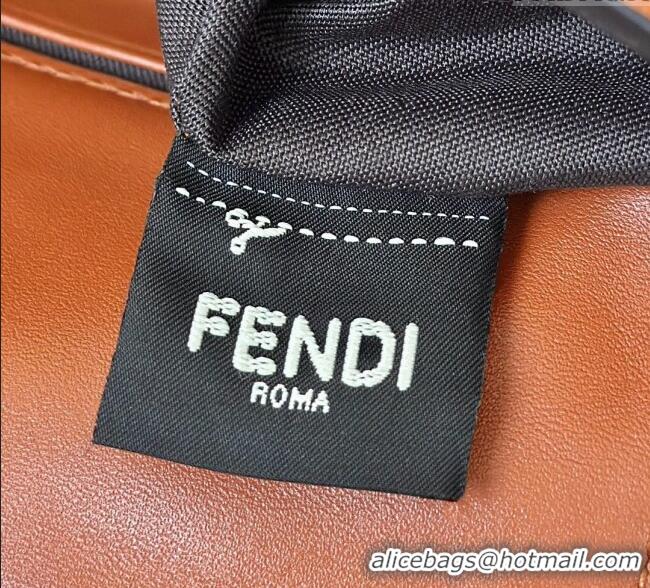 Top Quality Fendi Baguette Mini Nappa Leather Bag 0135S Caramel Brown 2025