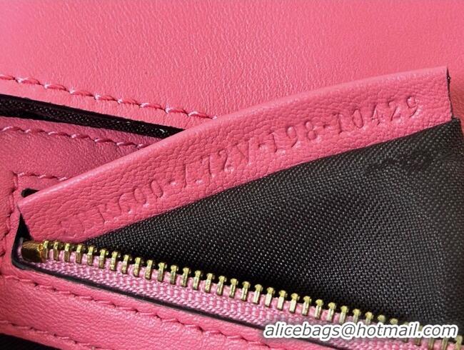 Top Grade Fendi Baguette Large Nappa Leather Bag 0191L Dark Pink 2025