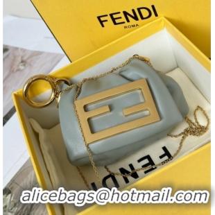 Big Discount Fendi Mamma Baguette Nano Miniature Bag Charm in Nappa Leather F7020 Light Grey 2025