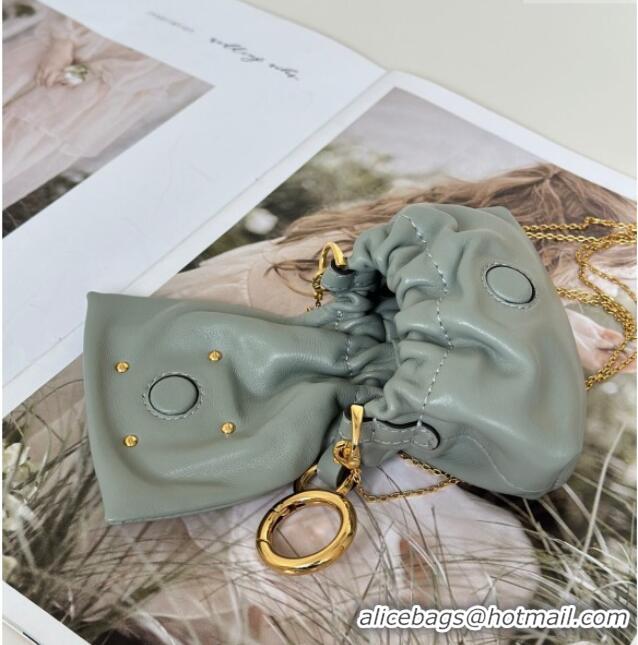 Big Discount Fendi Mamma Baguette Nano Miniature Bag Charm in Nappa Leather F7020 Light Grey 2025