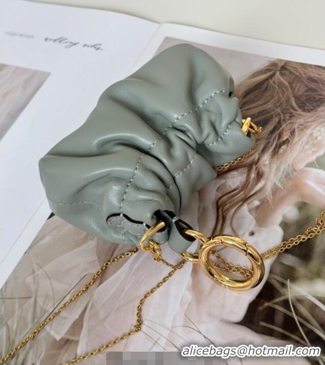 Big Discount Fendi Mamma Baguette Nano Miniature Bag Charm in Nappa Leather F7020 Light Grey 2025