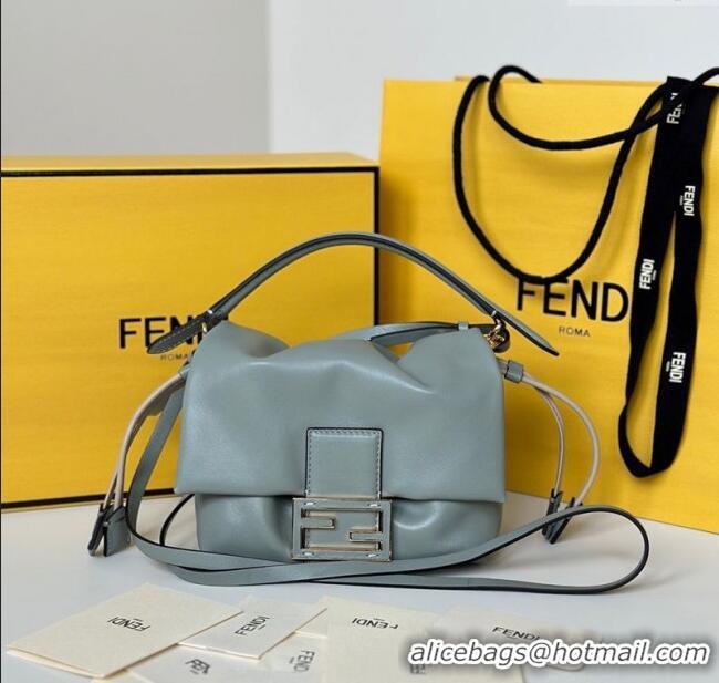 Super Quality Fendi Mamma Baguette Small Bag in Nappa Leather 8677S Light Grey 2025