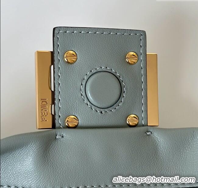 Super Quality Fendi Mamma Baguette Small Bag in Nappa Leather 8677S Light Grey 2025