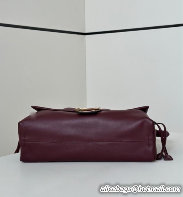 Famous Brand Fendi Mamma Baguette Large Bag in Nappa Leather 8677L Dark Burgundy 2025