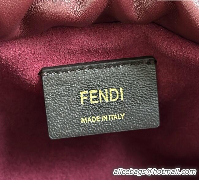 Famous Brand Fendi Mamma Baguette Medium Bag in Nappa Leather 8677M Dark Burgundy 2025