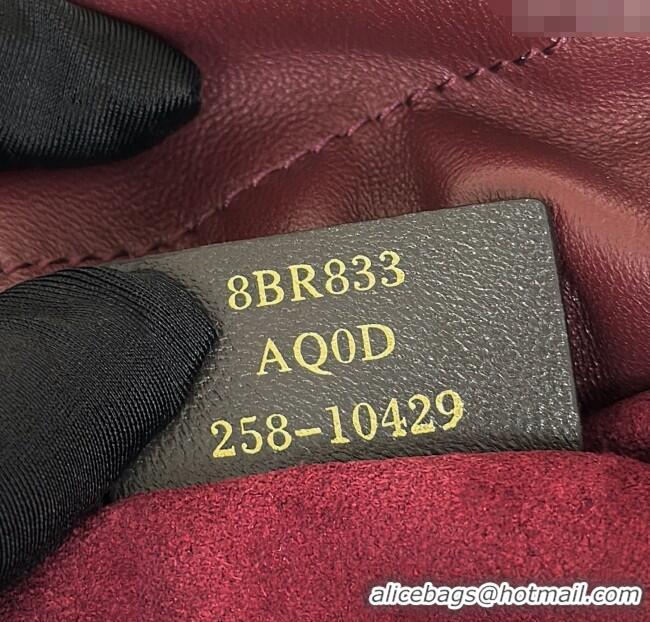 Famous Brand Fendi Mamma Baguette Medium Bag in Nappa Leather 8677M Dark Burgundy 2025