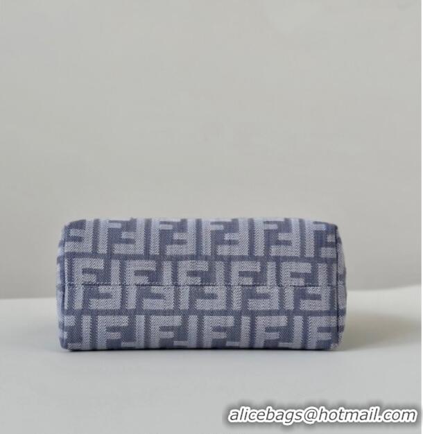 Luxury Cheap Fendi By The Way Soft Mini Bag in Blue denim-effect FF jacquard 8665S 2025