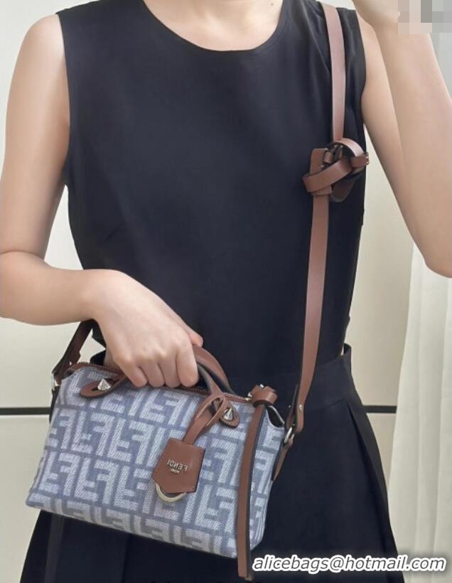 Luxury Cheap Fendi By The Way Soft Mini Bag in Blue denim-effect FF jacquard 8665S 2025