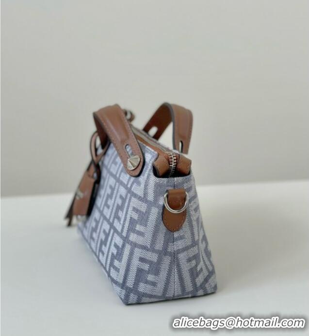 Luxury Cheap Fendi By The Way Soft Mini Bag in Blue denim-effect FF jacquard 8665S 2025
