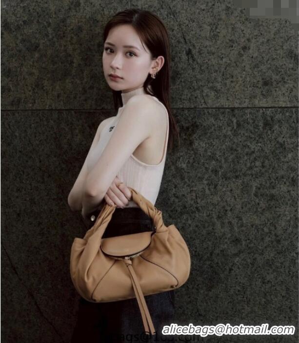 New Cheap Fendi Spy Small Bag in Leather 80888S Beige 2025