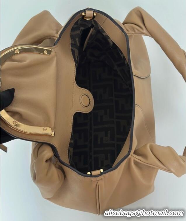 New Cheap Fendi Spy Small Bag in Leather 80888S Beige 2025