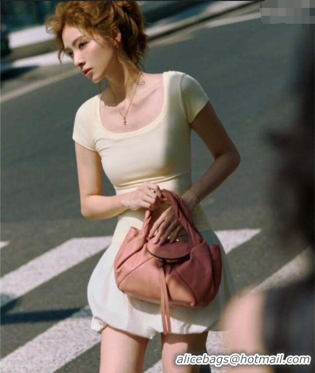 Top Grade Fendi Spy Small Bag in Leather 80888S Dusty Pink 2025