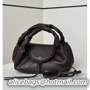 Best Price Fendi Spy Small Bag in Leather 80888S Dark Brown 2025