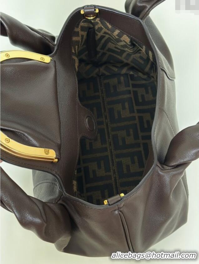 Best Price Fendi Spy Small Bag in Leather 80888S Dark Brown 2025