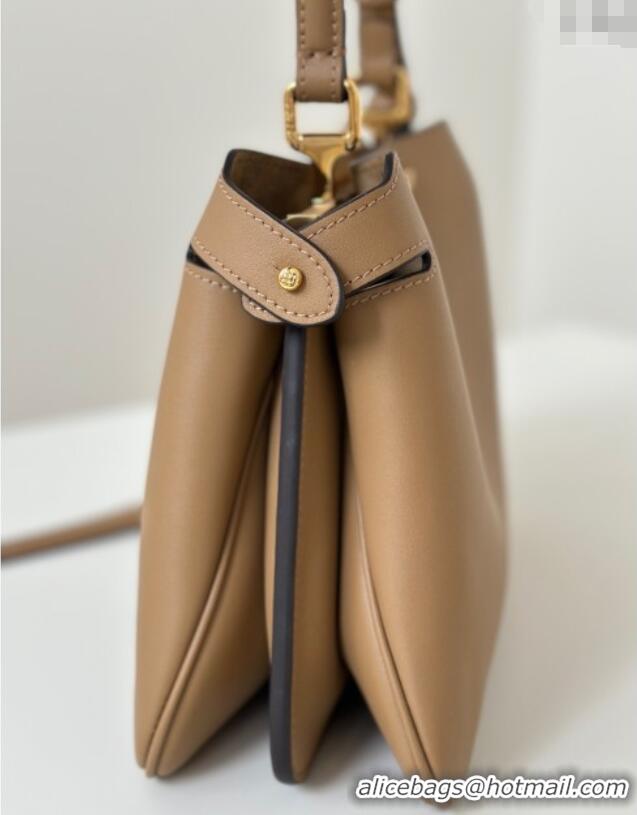 Luxury Cheap Fendi Peekaboo Soft Small Bag in Leather 80175 Beige 2025