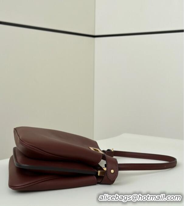 Best Product Fendi Peekaboo Soft Small Bag in Leather 80175 Dark Burgundy 2025