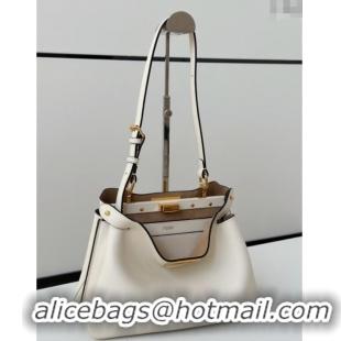Good Taste Fendi Peekaboo Soft Small Bag in Leather 80175 White 2025