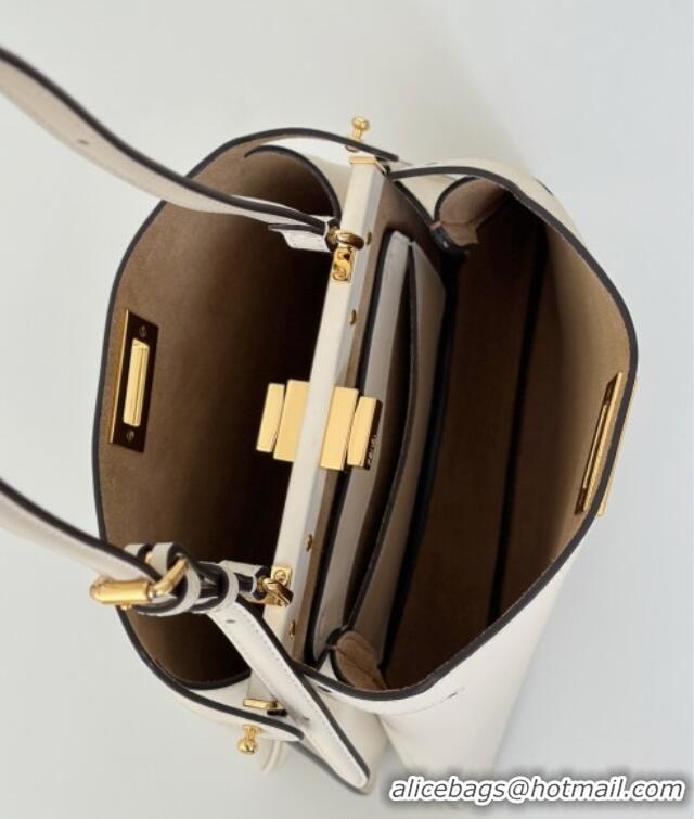Good Taste Fendi Peekaboo Soft Small Bag in Leather 80175 White 2025