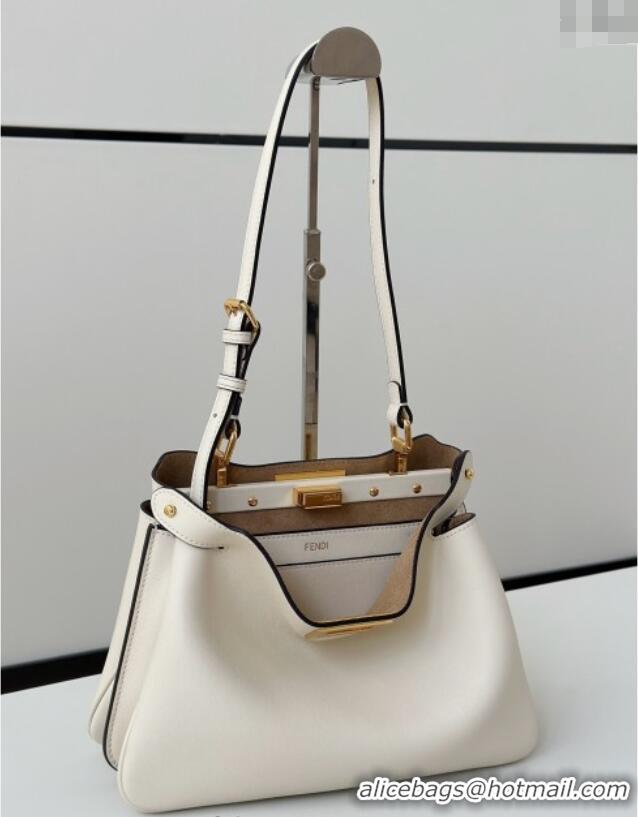 Good Taste Fendi Peekaboo Soft Small Bag in Leather 80175 White 2025