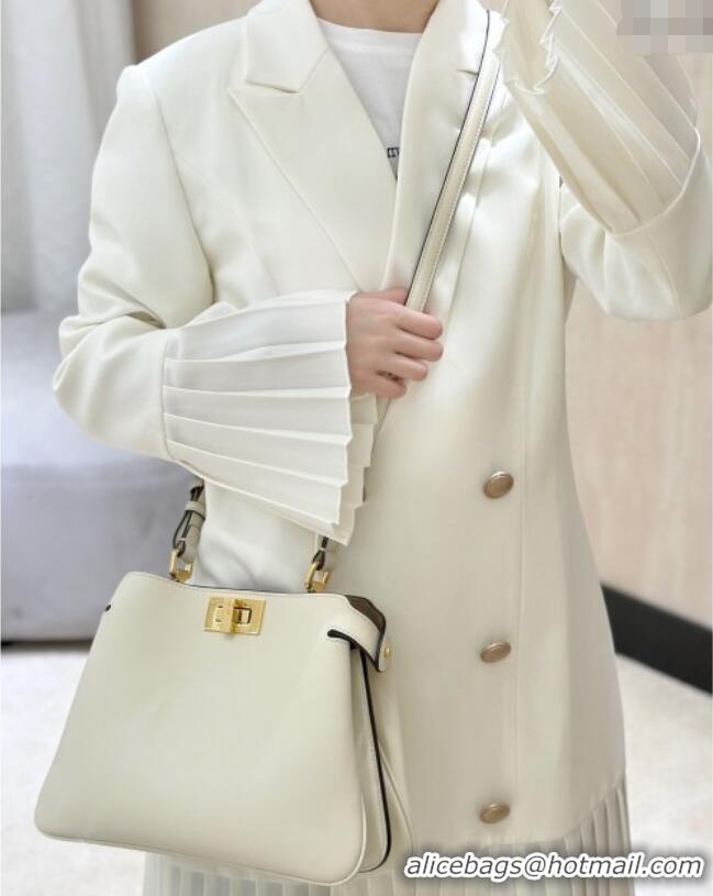 Good Taste Fendi Peekaboo Soft Small Bag in Leather 80175 White 2025