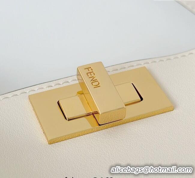Good Taste Fendi Peekaboo Soft Small Bag in Leather 80175 White 2025