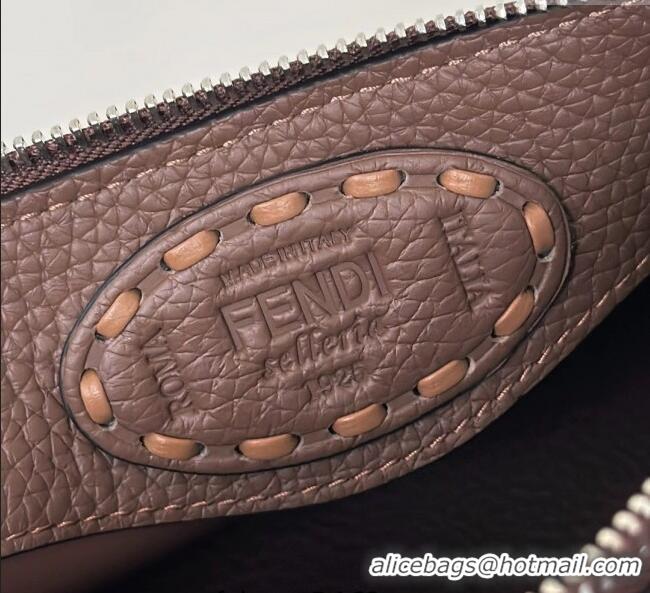 Shop Discount Fendi By The Way Selleria Mini Bag in Grianed Calfskin with Topstitches 8668S Dark Brown 2025