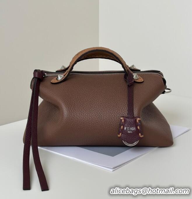 Good Product Fendi By The Way Selleria Medium Bag in Grianed Calfskin with Topstitches 8668M Dark Brown 2025