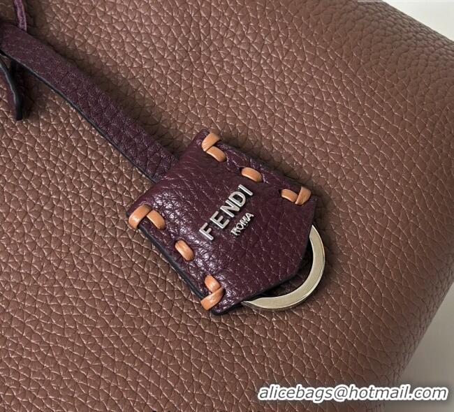 Good Product Fendi By The Way Selleria Medium Bag in Grianed Calfskin with Topstitches 8668M Dark Brown 2025