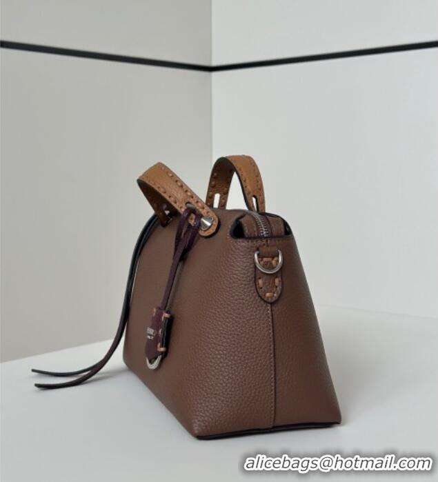 Good Product Fendi By The Way Selleria Medium Bag in Grianed Calfskin with Topstitches 8668M Dark Brown 2025