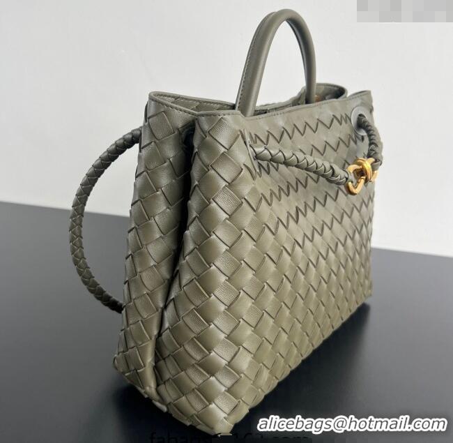 Grade Design Bottega Veneta Medium Andiamo Top Handle Bag in Intrecciato Leather 743572 Cypress Green 2025