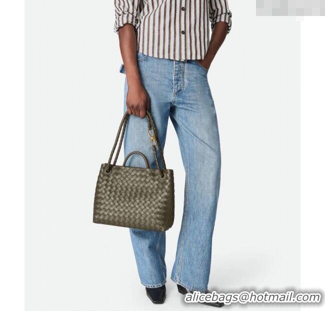Grade Design Bottega Veneta Medium Andiamo Top Handle Bag in Intrecciato Leather 743572 Cypress Green 2025