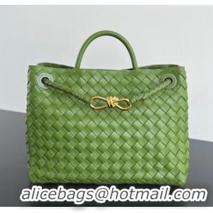 New Style Bottega Veneta Medium Andiamo Top Handle Bag in Intrecciato Leather 743572 Matcha Green 2025