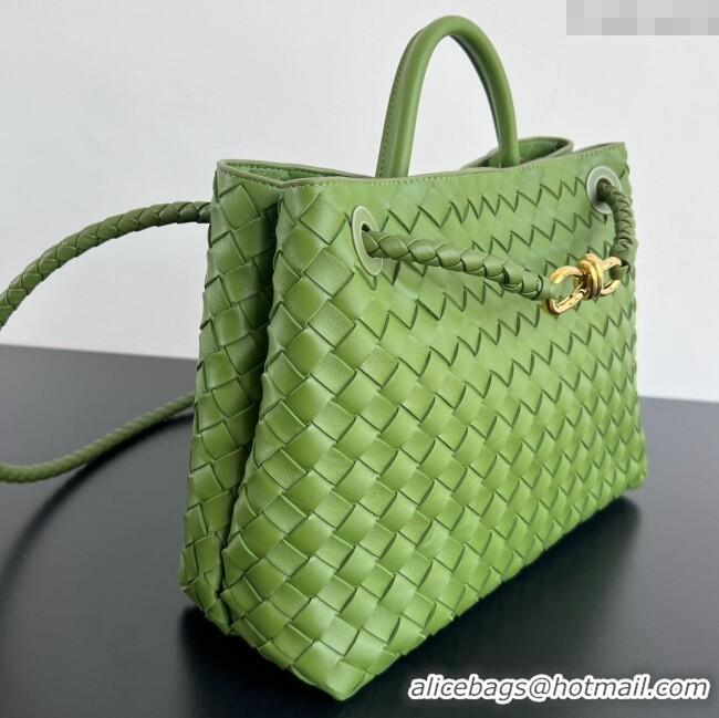 New Style Bottega Veneta Medium Andiamo Top Handle Bag in Intrecciato Leather 743572 Matcha Green 2025