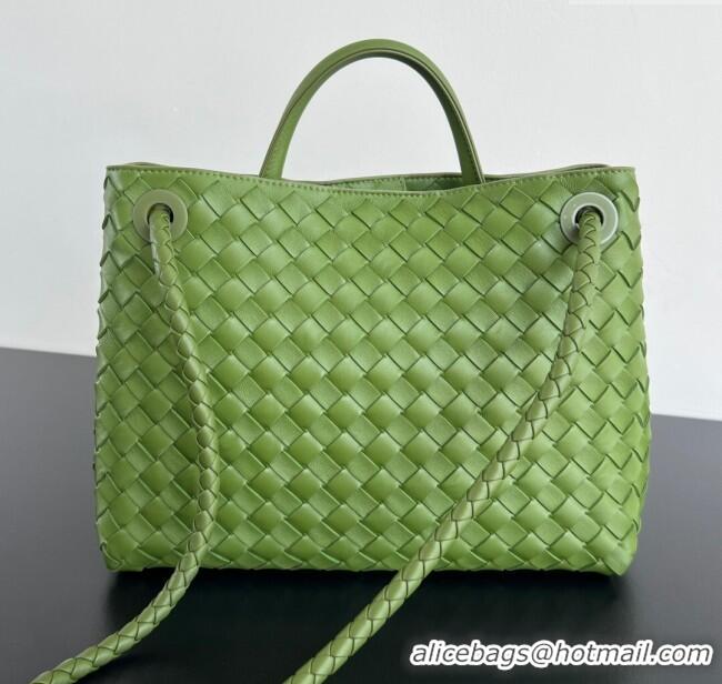 New Style Bottega Veneta Medium Andiamo Top Handle Bag in Intrecciato Leather 743572 Matcha Green 2025