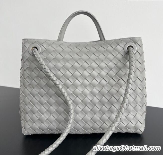 Promotional Bottega Veneta Medium Andiamo Top Handle Bag in Intrecciato Leather 743572 Sterling Grey 2025