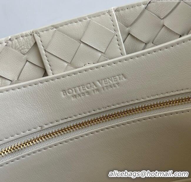 New Design Bottega Veneta Medium Andiamo Top Handle Bag in Intrecciato Leather 743572 Sea Salt 2025